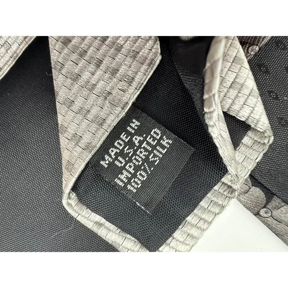 Designer Silk Tie Lot Silver Grey Geoffrey Beene Bill Blass Privado Murphy